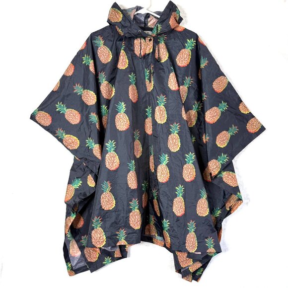 VIBE FESTIVAL GEAR Quality Rainwear Sweden Rain Poncho Hooded Pineapple 72" x 52 - Picture 1 of 7